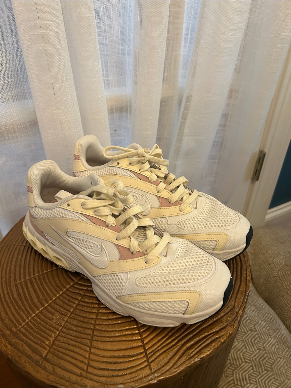 Nike Women's Cream and Blush Mesh Running Sneakers